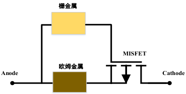 场效应横向功率二极管等效示意图