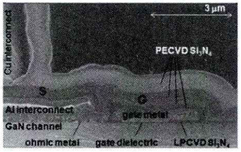 MIS-HEMT器件截面SEM形貌